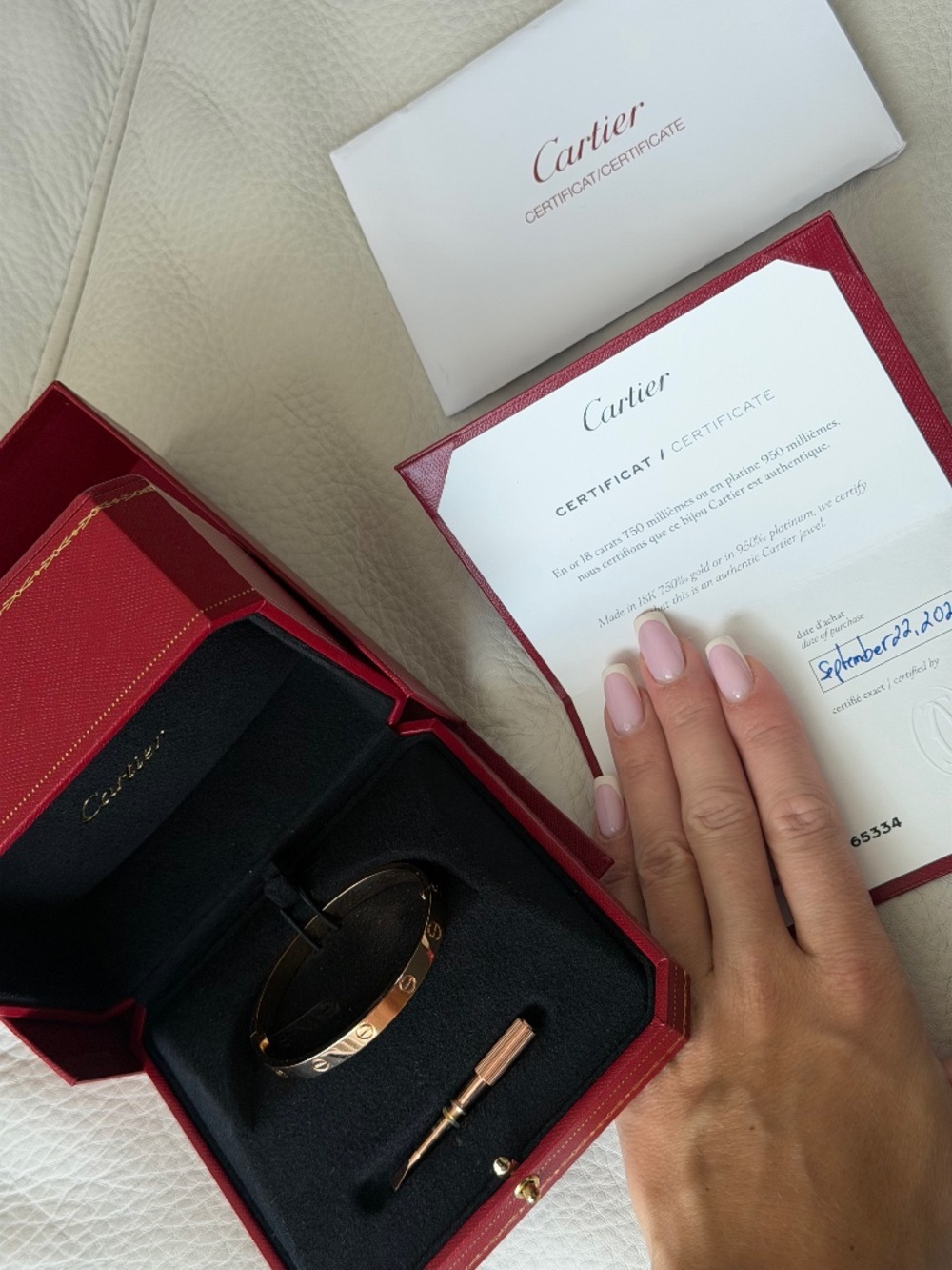 Cartier LOVE Bracelet – Classic Model – 18K Rose/Pink Gold – Size 17